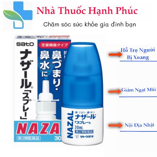 [Hàng Nội Địa] Xịt mũi Nazal Nhật Bản 30ml - Xịt Ngạt Mũi