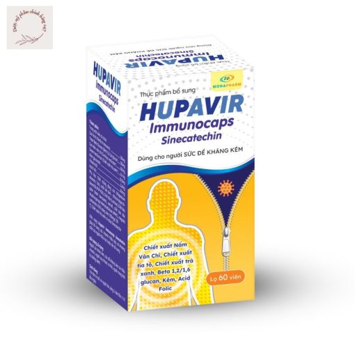 {Che tên} Viên uống Hupavir Immunocaps tăng đề kháng hộp 60 viên - Hỗ trợ tăng đào thải hpv