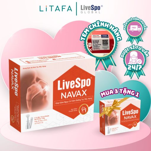 [✨QUÀ TRUNG THU - MUA 3 TẶNG 1] Xịt Mũi Giảm Nghẹt Mũi Chảy Nước Mũi - Livespo NAVAX Chuyên Dụng - Hộp 10 ống x 4ml