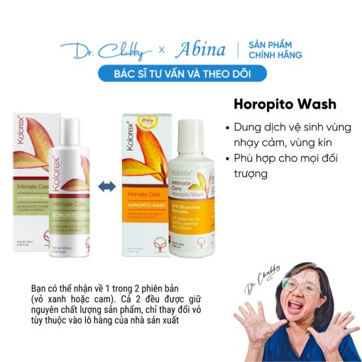 Dung dịch vệ sinh đậm đặc Horopito Wash giảm nấm ngứa Kolorex Intimate Care 100mL Dr Chubby