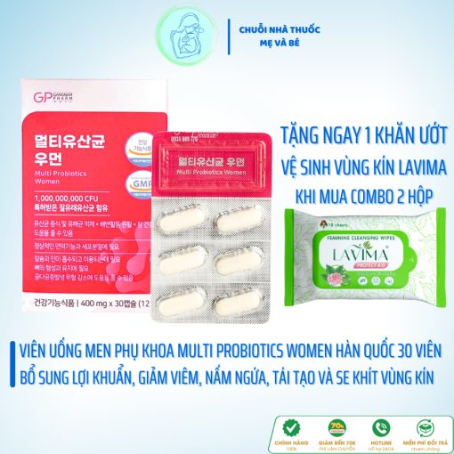 Viên uống Men phụ khoa Multi probiotics women Ngăn Ngừa V.i.ê.m Nhiễm