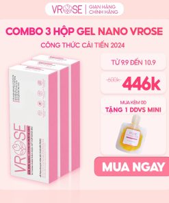 Gel phụ khoa nano Vrose làm sạch vùng kín Combo 3 hộp 9 ống