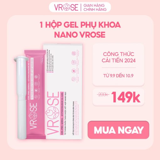 Gel vệ sinh phụ nữ giảm viêm nhiễm Nano Vrose 1 hộp 3 ống 15g