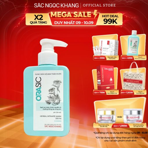 Dung dịch vệ sinh phụ nữ ORASIC Sắc Ngọc Khang_Tinh chất lá trầu không 200ml