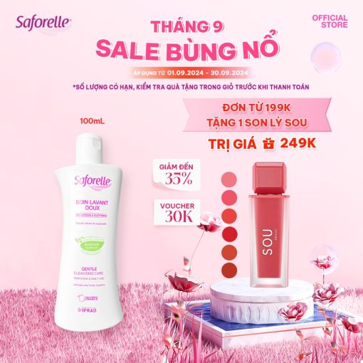 Dung dịch vệ sinh phụ nữ Saforelle Gentle Cleansing Care cao cấp làm sạch