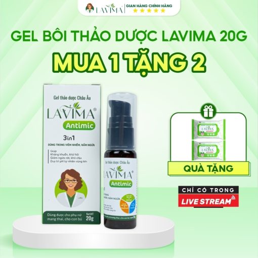 [MUA 1 TẶNG 2] Gel Bôi Thảo Dược Lavima 20g TĂNG 2 Khăn Ướt Lavima Protect 4.0 Gói 10 Tờ